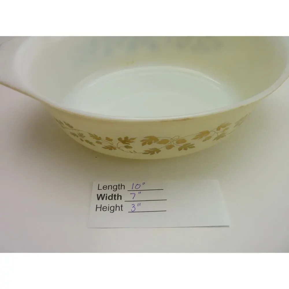 Vintage Pyrex Butterfly Gold Mixing Bowls Casserole White Mustard Floral 70s